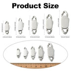 DanLingJewelry 5Pcs 5 Sizes Release Stainless Steel Buckle Clasps Metal Spring Cuban Link Clasps for DIY Bracelet Necklace Chain Jewelry Making - color: 5pcs - cuban clasps