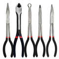 5-Piece 11" Extra Long Needle Nose Pliers Set with Insulated Comfort Grip, Straight Long Reach Plier, 45/90°Bent Nose Pliers,O-shaped nose plier,Diagonal Plier for Bending Shaping Trimming - size: 5Pcs-Straight/45/90