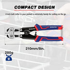 WORKPRO Mini Bolt Cutter 8-inch, Spring Loaded Wire Cutters Heavy Duty with Soft Anti-slip Handle, Small Bolt Cutter, Wire Cable Cutter, Spring Snips Clippers (Upgrade Grip) - size: 8-inch/210mm, style: Upgraded Handle