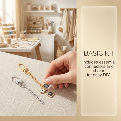 PAGOW 20pcs Keychain Making Kit, Alloy Key Chain Clips with Swivel Snap Hook Key Ring, Gold/Silver Purse Chain Bag Charm Extender Chains for DIY Crafts Handbag Jewelry Making - color: gold,silver,20pcs