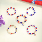 Emibele Colorful Stretch Bracelet Stack Boho Beaded Bracelet Set Heishi Surfer Bracelet Stackable Y2K Trendy Jewelry Friendship Multiple Set Women Fans - style: 4th of July Accessories Bracelets