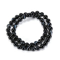 14in Agate Wrap Bracelet for Women Men Natural Round Beaded Agates Stone Healing Stretch Bracelets Elastic Handmade Polished Gemstone Beads Bracelet - color: Black White Agate, size: 8mm Beads