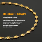 KYUNHOO 13 Feet Solid Square Links Craft Jewelry Bulk Gold Plated Necklace Chain Spool Stainless Steel Jewelry Making Chains with Lobster Clasps and Jump Rings - color: Square Gold