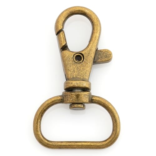 CRAFTMEMORE 3/4 Inch Trigger Snap Hooks Classic Swivel Lobster Claw Clasps Purse Lanyard Clip 20 Pack CSPS (Antique Brass) - color: Antique Brass