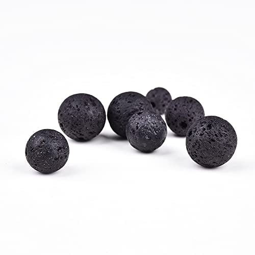 150PCS 6MM Black Lava Bead Natural Volcanic Gemstones Round Loose Beads for DIY Jewelry Making Energy Healing Power Stones - color: Black Lava Volcanic, size: 6mm