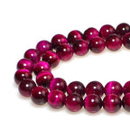 MJDCB Stone Beads 12mm 30pcs Round Rose Red Tiger's Eye Loose Gemstone Bead Charms for Jewelry Making Bracelet Necklace Earring Pendant - color: Rose Red Tiger's Eye, size: 12mm