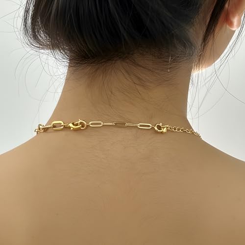 FAMARINE Gold Silver Necklace Extender Chains for Women - color: gold A