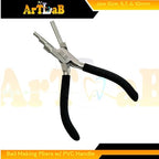Bail Making Pliers with PVC Grip Handle | for Making S-Hooks, Ear Loops, Jump Loops, Bail, and More - German Stainless Steel ((J3) 5,7,10mm Loops) - size: (J3) 5,7,10mm Loops