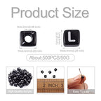 FASHEWELRY 500Pcs Acrylic Cube Letter Beads 5x5x5mm Black Square Letter L Alphabet Beads for DIY Bracelet Necklace Jewelry Making - color: Letter L