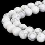 90pcs Adabele Natural White Howlite Healing Gemstone 4mm (0.16 inch) Small Round Beads Gem Stone Spacer for DIY Craft Jewelry Making GY4-4 - color: Howlite, size: 4mm (90pcs/1 Strand)