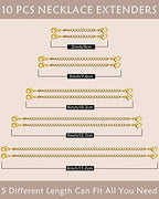 OHINGLT Necklace Extender 10Pcs Chain Extenders for Necklaces Bracelet, 14K Gold Plated Stainless Steel Extension Chain for Women Jewelry Making - color: Necklace Extender 10Pcs Gold
