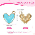 MECCANIXITY Enamel Alloy Heart Charm, Valentine Heart Pendants Love Jewelry Making Charm for DIY Necklace Bracelet Earrings Keychain - color: Blue
