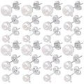 1 Box 120Pcs Pearl Earring Stud Findings Pearl Earring Posts Silver Hypoallergenic Metal with Ear Nuts Back Loop and Imitation Beads Ear Studs for Jewelry Making DIY Crafts Supplies Women - color: Silver