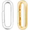 Beebeecraft 1 Box 2Pcs Oval Clasps Real 18K Gold Plated 925 Sterling Silver Rhodium Plated Round Trigger Connector Snap Clip Spring Gate Rings for Jewelry Making Necklace Bracelet DIY Crafts Supplies - color: Gold and Silver