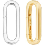 Beebeecraft 1 Box 2Pcs Oval Clasps Real 18K Gold Plated 925 Sterling Silver Rhodium Plated Round Trigger Connector Snap Clip Spring Gate Rings for Jewelry Making Necklace Bracelet DIY Crafts Supplies - color: Gold and Silver
