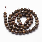 96Pcs Natural Bronzite Beads 4mm Round Gemstone Beads Smooth Stone Loose Bead for DIY Bracelets Necklace Earrings Jewelry Making - color: Natural Bronzite, size: 4mm