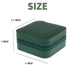 KElofoN Travel jewelry case Travel jewelry box Travel Jewelry Organizer Small box Gift for Girls Women with Mirror(Green) - color: Green