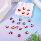 Red Heart Beads Glass Cute Heart Hand Drawn Beads Craftdady 20Pcs Love Loose Spacer Beads Red Bracelet for DIY Earring Necklace Jewelry Making-14mm - color: Red
