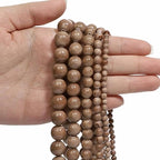Stone Beads, 60pcs Brown Persian Agate, 6mm Round Loose Beads for Jewelry Making, Bracelets, with Bag, String & Card - color: Brown Persian Agate, size: 6mm