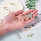 FASHEWELRY Golden Bow Connector Charms Bulk, Christmas Bowknot Link Charms, Infinity Links Geometric Hollow Bezel Pendants for Earring Bracelet Necklace Keychains Jewelry Making - color: Light Gold-Oval