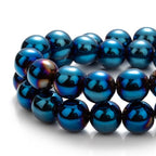 Zenkeeper 108Pcs Blue Hematite Spacer Loose Beads Bulk with Holes Handcrafted for DIY Bracelets Jewelry Making Crafts Supplies - color: Blue hematite, size: 8MM, 108pcs
