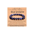 Natural Healing Gemstone Bracelet Handmade Yoga Stretch Elastic Bracelet Stress Relief Crystal Jewelry for Men and Women - color: Blue Sodalite (Wisdom), size: 8mm