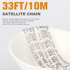 33 Feet Stainless Steel Enamel Chains Bulk, 2mm 304 Stainless Steel White Enamel Beaded Cable Link Chain Roll Spool for Jewelry Making - color: Stainless Steel White Beads
