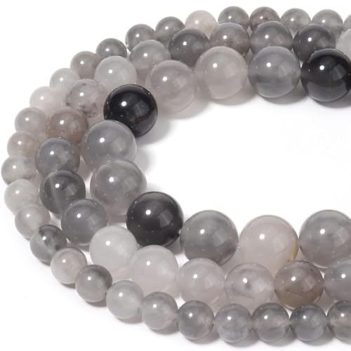6mm Genuine Cloudy Quartz Crystal Bead Gemstone Round Semi Precious Loose Beads for Jewelry Making 15" - color: Cloudy Quartz Crystal, size: 6mm