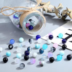 DUQGUHO 8mm Black Blue and White Beads for Bracelets Summer Beach Glass Beads for Jewelry Making 24 Grids Round Beads Bulk 520PCS - color: 12-Blue Black White