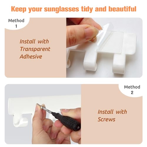 2 Pack Necklace Holder - Hanging Jewelry Organizer, Self-Adhesive, Wall Mount (White) - color: White