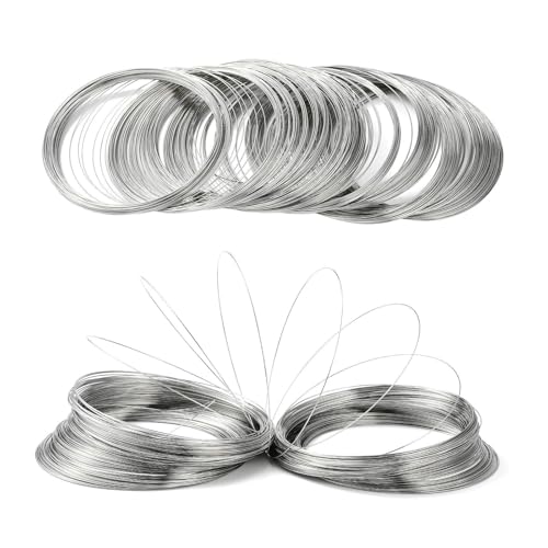 1 Set Carbon Steel Memory Wire, 0.6mm Platinum Bangle Bracelet Memory Beading Wire, Jewelry Making Accessories for Art Creation Necklace Ring Earring DIY Crafts Making, 22 Gauge