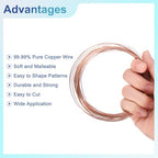 uxcell Pure Copper Wire 99.99% 20 Gauge 0.8mm 10m/33 ft Tarnish Resistant | Soft Craft Copper Wire Jewelry Wire for Jewelry Making Beading DIY Crafts Supplies,Copper - size: 20 Gauge 0.8mm