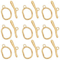 SUNNYCLUE 1 Box 10Pcs Real 18K Gold Plated Toggle Clasps OT Toggle Clasp Stainless Steel Glossy T-Bar Closures and Rings Connector for Necklaces Bracelets Chain Jewelry Making DIY Crafts Adults - style: Style 2
