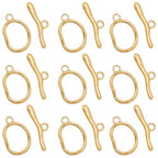 SUNNYCLUE 1 Box 10Pcs Real 18K Gold Plated Toggle Clasps OT Toggle Clasp Stainless Steel Glossy T-Bar Closures and Rings Connector for Necklaces Bracelets Chain Jewelry Making DIY Crafts Adults - style: Style 2