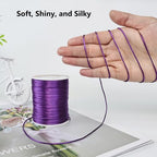 LUSTEMBER 330 Feet Satin Nylon String, 1 mm Silky Smooth Durable Nylon Cord for Jewelry Making, Bracelets, Beading, Necklaces, Macrame, Kumihimo, Rattail, and Chinese Knot Craft - size: Purple