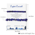 Healing Crystal Bracelets for Women 2 PCS 6mm Natural Stone Bracelet Stretch Crystal Beaded Bracelets Handmade Gemstone Bracelet Jewelry Gifts Christmas Gifts for Women Girls - style: lapis lazuli