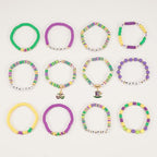 Twinfree Bohemia Beaded Bracelet for Women, Polymer Clay Stretch Bracelets - color: color 29