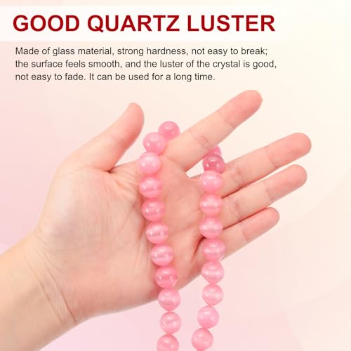 PATIKIL 12 mm Natural Clear Quartz Loose Beads, 2 Strands Crystal Round Stone Strand Beads Gemstone Loose Bead Spacer Beads for Jewelry Making DIY Necklace Bracelet, Pink - color: Pink, size: 12 mm