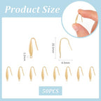 UNICRAFTALE 50pcs Real 18K Gold Plated Earring Hooks Stainless Steel Earring Hooks with Loop Metal Ear Wires Wide French Earrings Hooks for DIY Drop Jewelry Making Supplies 20.5x4.5mm - size: 20.5mm Long