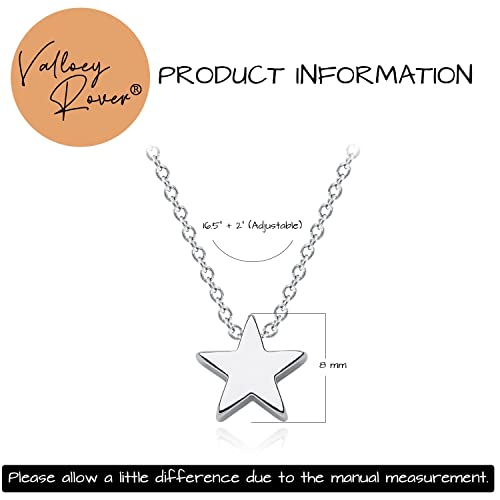 Valloey Rover Gold Necklace for Women 14K Gold Plated Circle Cubic Zirconia Pendant Necklace Dainty Twist Rope Chain Necklace Simple Jewelry Gift for Women - style: Silver-Star