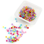 Tegg Matte Loose Bead 500PCS 6mm Mixed Colour Round Transparent Frosted Jewelry Glass Beads