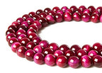 45pcs 8mm Magenta Tiger Eye Beads Natural Gemstone Beads Round Loose Beads for Jewelry Making - color: Magenta Tiger Eye, size: 8mm