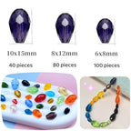 100 PCS 6x8mm Teardrop Crystal Glass Beads Faceted Shape Vertical Hole Loose Glass Beads DIY Handcrafte Bracelet Necklace Earring Jewelry Making(Light Sapphire) - color: Light Sapphire, size: 6x8mm