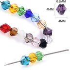Bicone Crystal Beads Bulk Beaded Wholesale 4MM Beads Mix Lot of 1400pcs Faceted Crystal Glass Beads for Jewelry Making - color: 14 Colorfull Bicone Beads