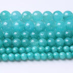 Blue Jade Stone Beads s for Jewelry Making DIY Bracelet Necklace Jewelry Making 1 Strand 15.5inch 60PCS 6MM - color: Blue Jade, size: 6MM