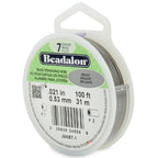 7 Strand Stainless Steel Bead Stringing Wire, .021 in / 0.53 mm, Bright, 100 ft / 31 m - color: Bright, style: .021 in / 0.53 mm , 100 ft / 31 m