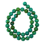 Natural Stone Beads 6mm Green Turquoise Gemstone Round Loose Beads Crystal Energy Stone Healing Power for Jewelry Making DIY,1 Strand 15" - color: Green Turquoise, size: 6MM