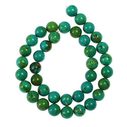 Natural Stone Beads 10mm Green Turquoise Gemstone Round Loose Beads Crystal Energy Stone Healing Power for Jewelry Making DIY,1 Strand 15" - color: Green Turquoise, size: 10MM