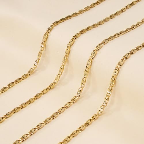 Jabogrii 5 Meters Gold Chain for Jewelry Making Stainless Steel Chain on Spool Craft Jewelry Making with Lobster Clasps and Jump Rings - color: Gold