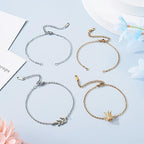 KISSITTY 8pcs Golden Silver Adjustable Bracelet Chains 304 Stainless Steel Cable Extender Chains Replacement with Clasp for Women Friendship DIY Necklaces Bracelets Jewelry Making